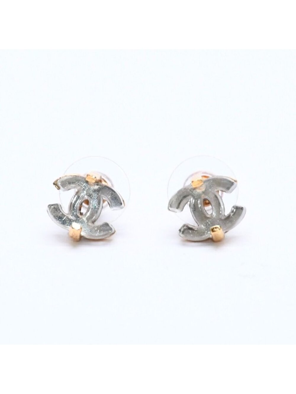 Chanel CC Logo Earrings 02 Metal Clear Gold